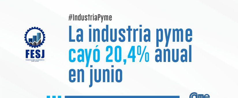 La industria pyme cayó 20,4% anual en junio