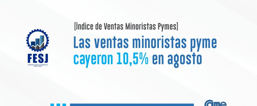 Las ventas minoristas pyme cayeron 10,5%