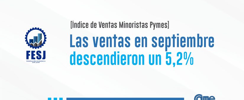 Las ventas bajaron 5,2% en septiembre